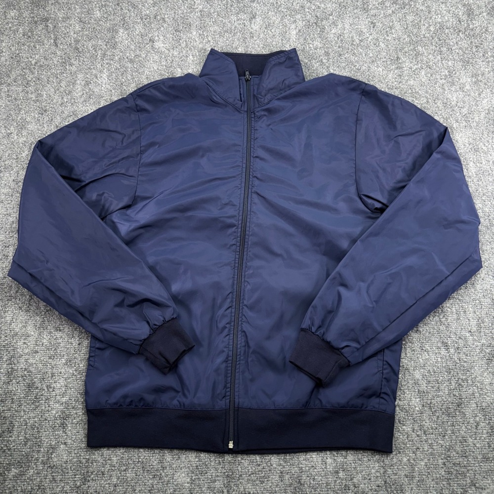 American Apparel Jacket Mens Medium Blue Windbreaker Full Zip Nylon USA LA Made‎